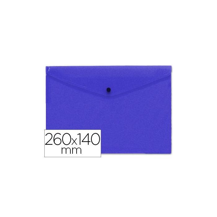 Carpeta Liderpapel Dossier Broche Polipropileno Tamaño Sobre Americano 260x140 mm Azul Translucido 12 unidades