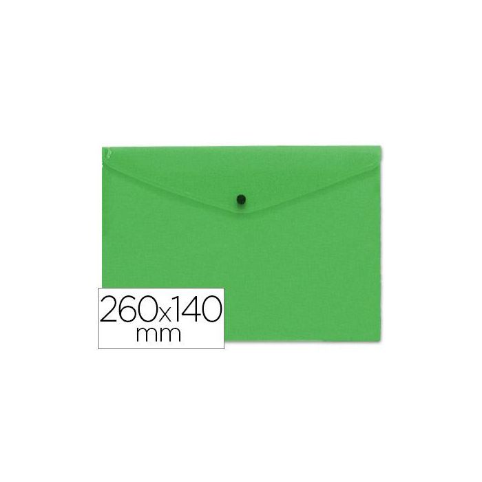 Carpeta Liderpapel Dossier Broche Polipropileno Tamaño Sobre Americano 260x140 mm Verde Translucido 12 unidades