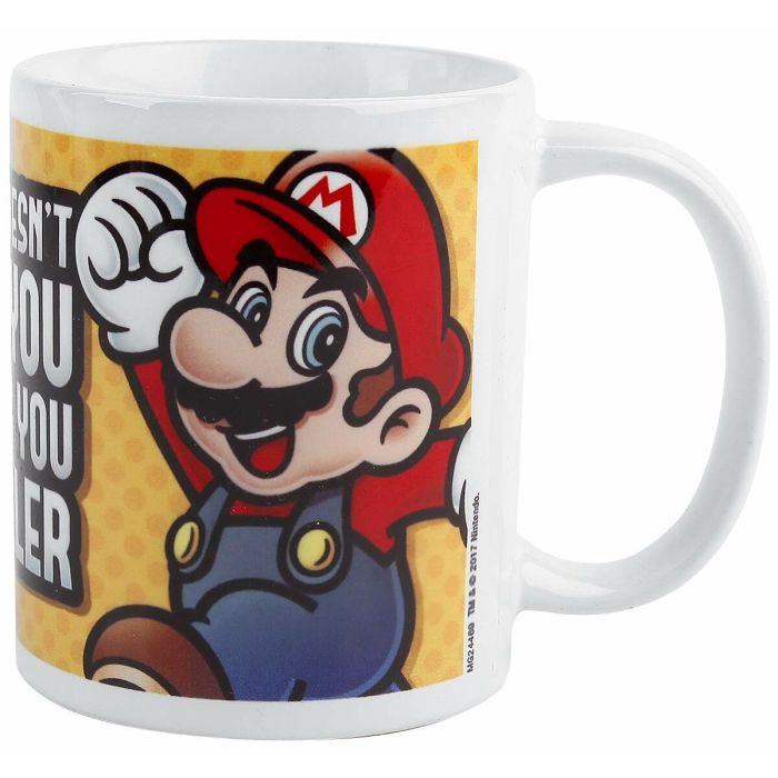 Taza Mug Super Mario MAKES YOU SMALLER Blanco 315 ml