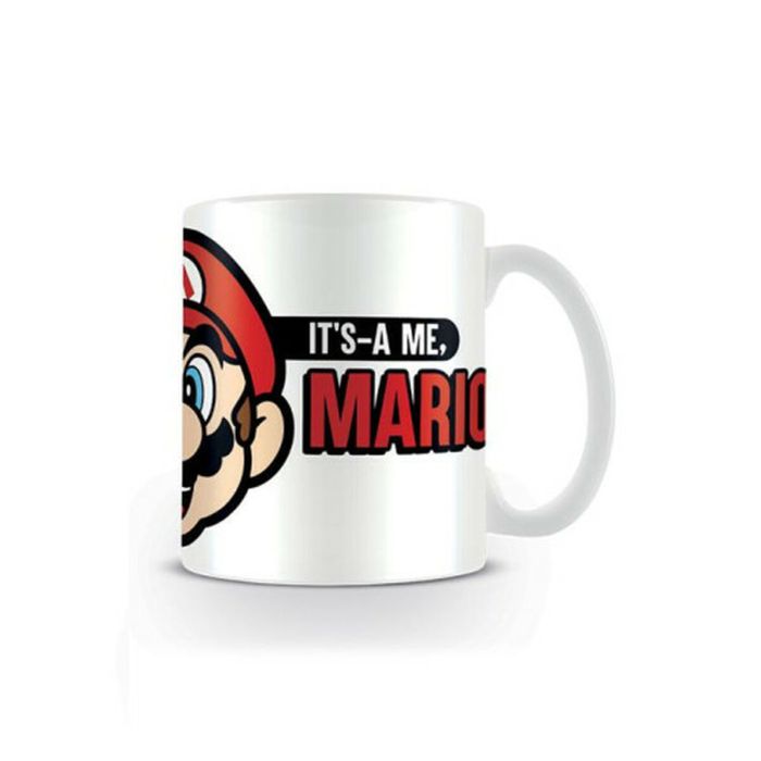 Taza Mug Super Mario ITS A ME - MARIO Blanco Rojo 315 ml