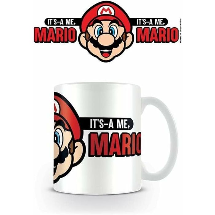 Taza Mug Super Mario ITS A ME - MARIO Blanco Rojo 315 ml 4