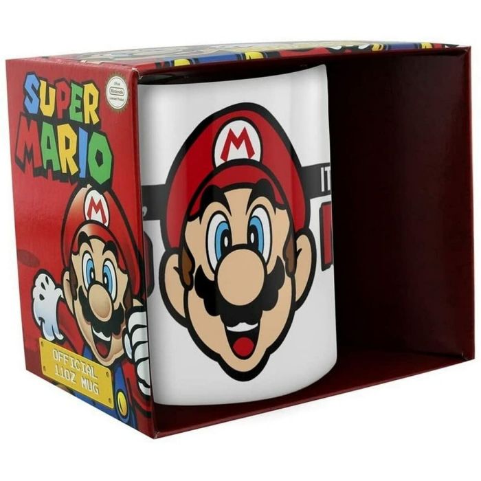 Taza Mug Super Mario ITS A ME - MARIO Blanco Rojo 315 ml 1