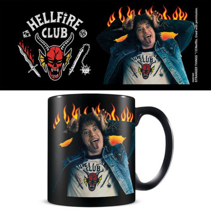 Taza Mug Stranger Things HELLFIRE CLUB & EDDIE Negro 315 ml 1