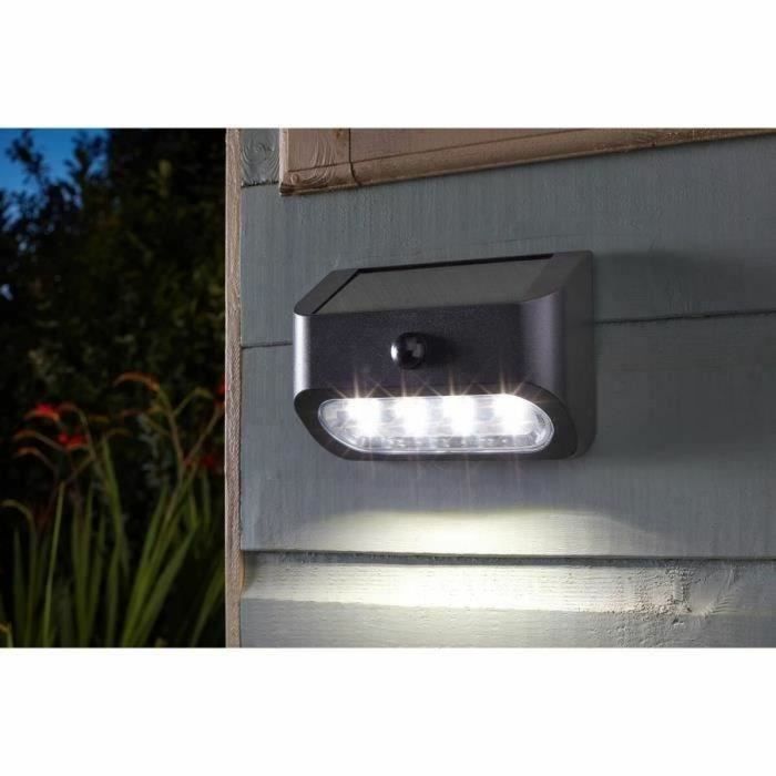 Aplique de Pared Smart Garden Sentinel Luz solar Negro 50 lm (2 Unidades) 2