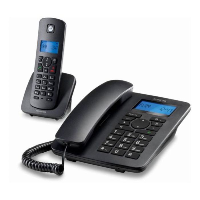 Teléfono Fijo Motorola 107C4201 DECT (2 pcs) Negro