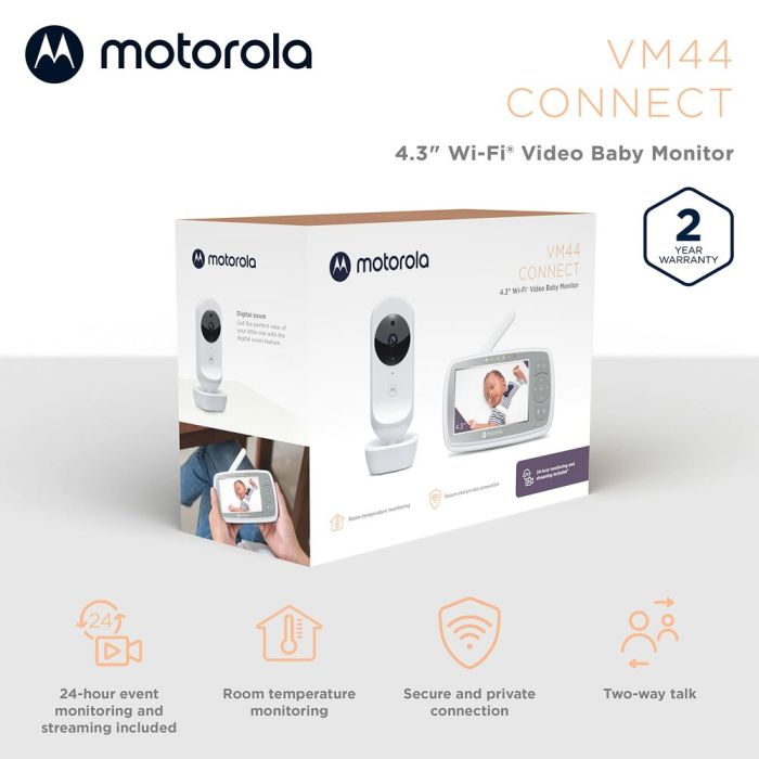 Vigilabebés Motorola VM44 4,3" HD WIFI 2