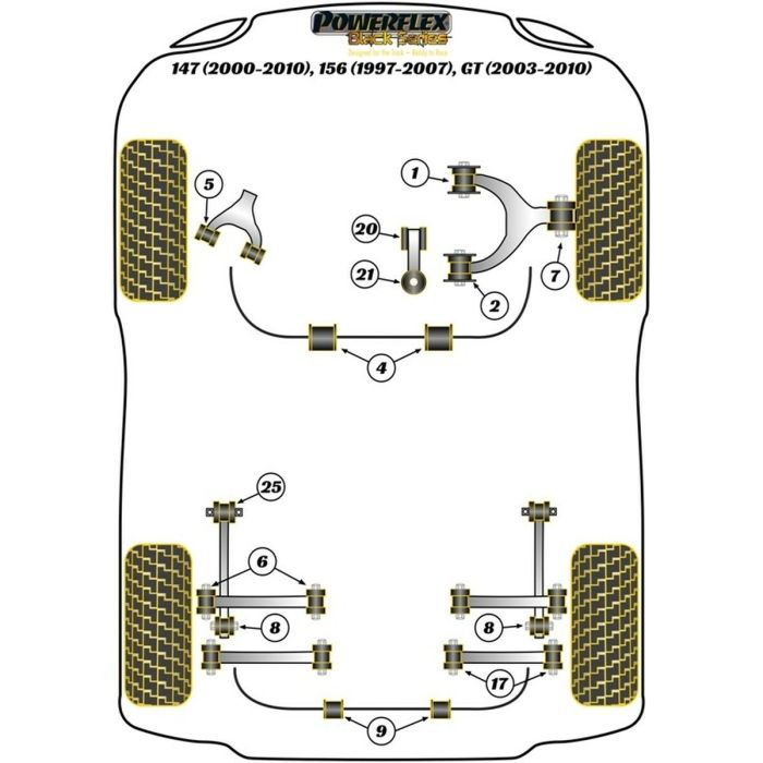 Silentblock Powerflex PFR1-819-14 Barra de Refuerzo (2 Unidades) 1