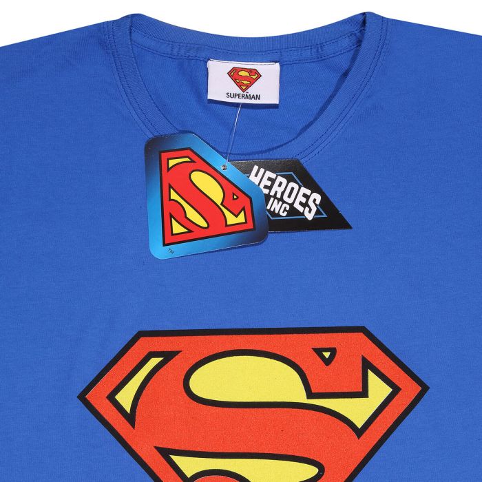 Camiseta de Manga Corta Superman Logo Azul Unisex 2