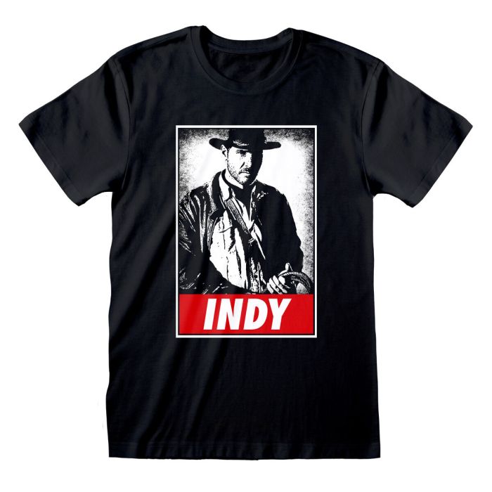 Camiseta de Manga Corta Indiana Jones Indy Negro Unisex