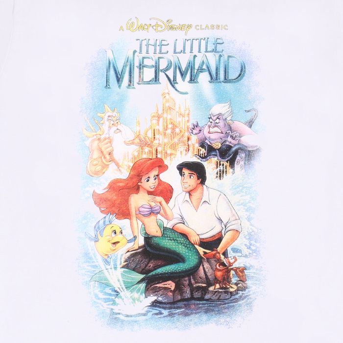 Camiseta de Manga Corta The Little Mermaid Classic Poster Blanco Unisex 2