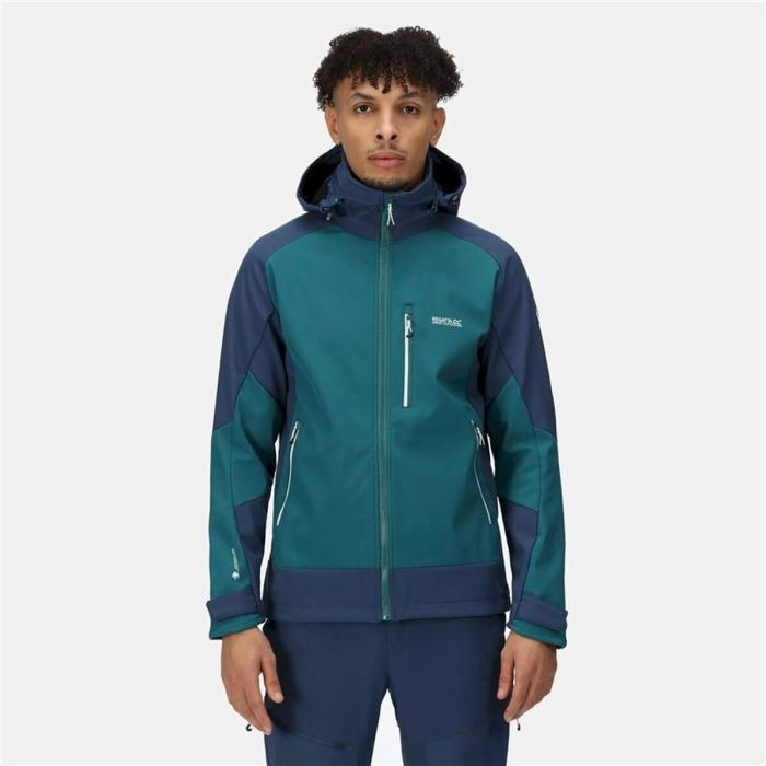 Chaqueta Deportiva para Hombre Regatta Hewitts VII Azul Verde Capucha 3