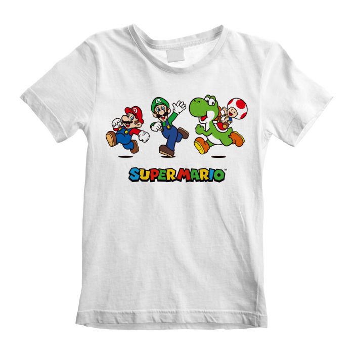 Camiseta de Manga Corta Infantil Super Mario Running Pose Blanco