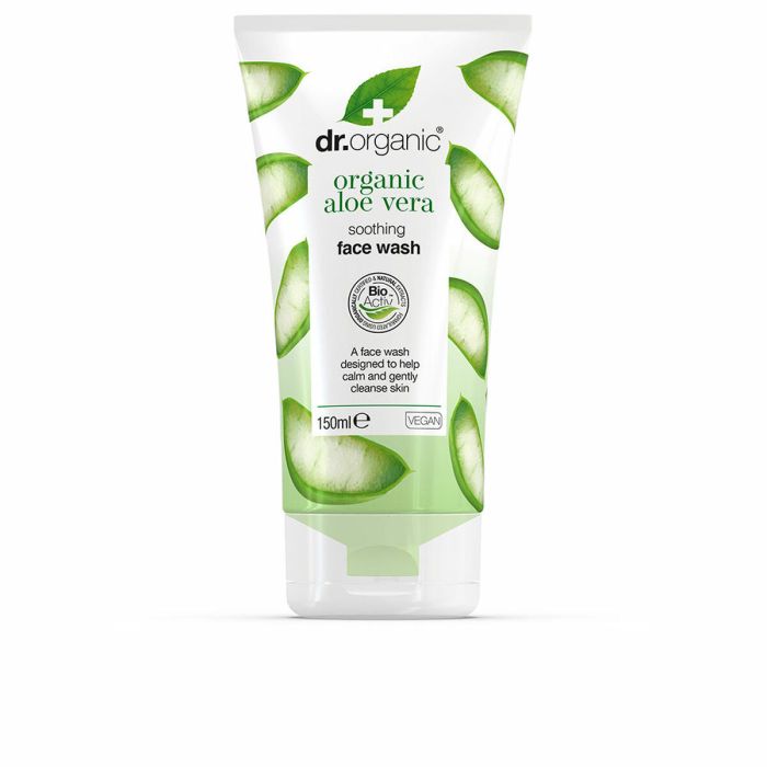 Dr. Organic Limpiador Facial con Aloe Vera y Extracto de Caléndula Calmante y Purificante Vegano para Todo Tipo de Pieles 150 ml