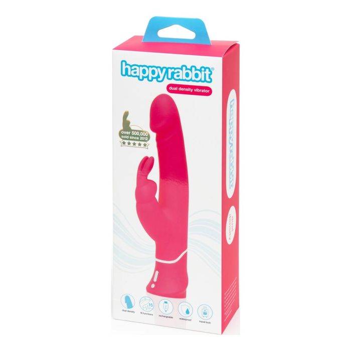 Vibrador Realistic Dual Density Happy Rabbit Rosa 5