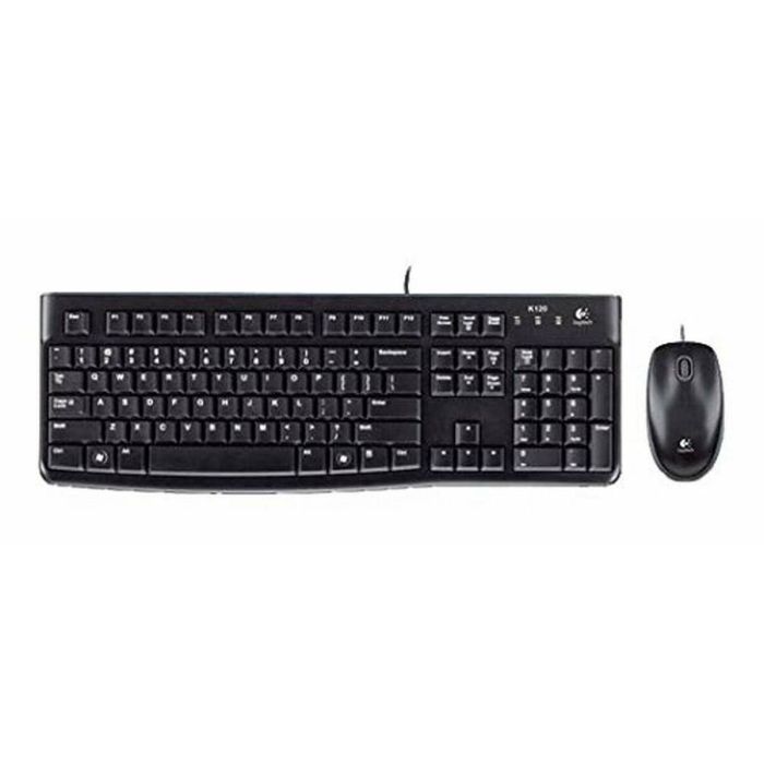 Teclado y Ratón Logitech Desktop MK120 USB Negro Italiano