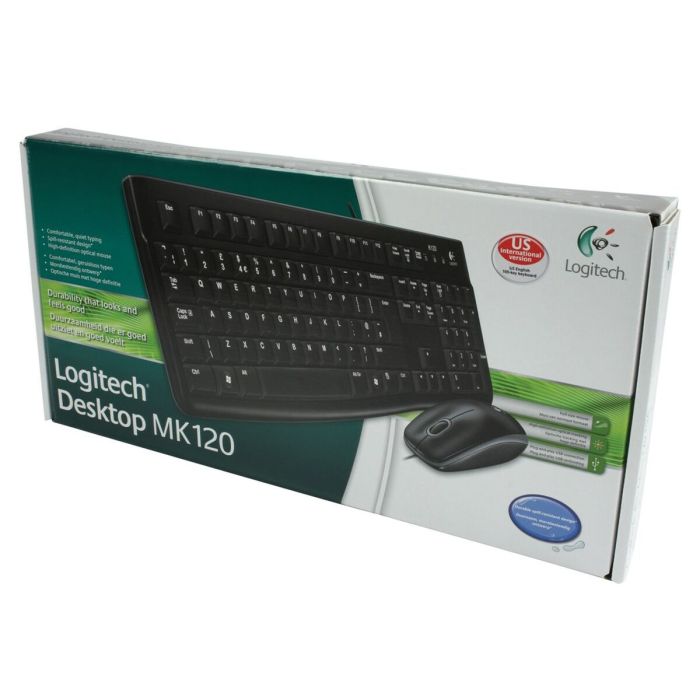 Teclado Logitech LGT-MK120-US Negro Holandés QWERTY 10 Teclado Logitech LGT-MK120-US Negro Holandés QWERTY 10
