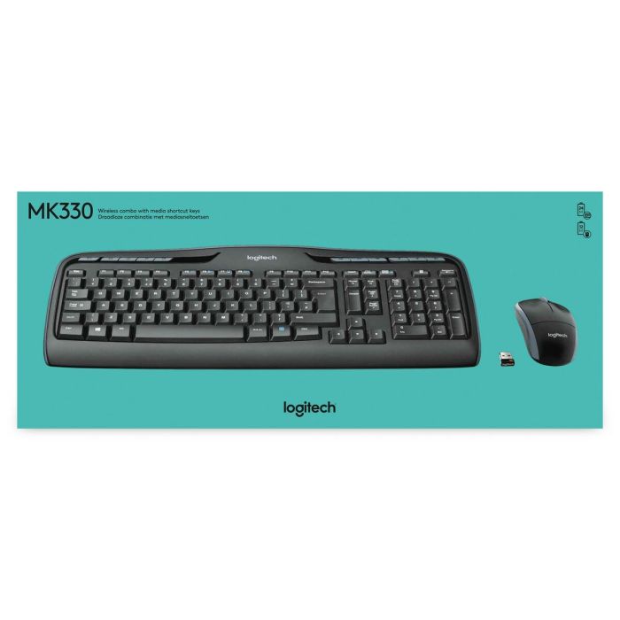 Teclado Logitech Wireless Combo MK330 Negro Qwerty US 5