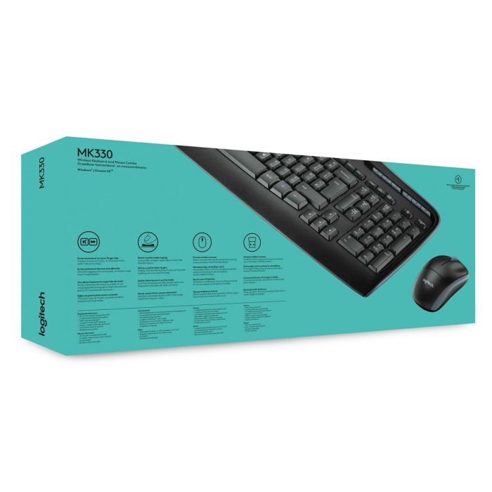 Teclado Logitech Wireless Combo MK330 Negro Qwerty US 1