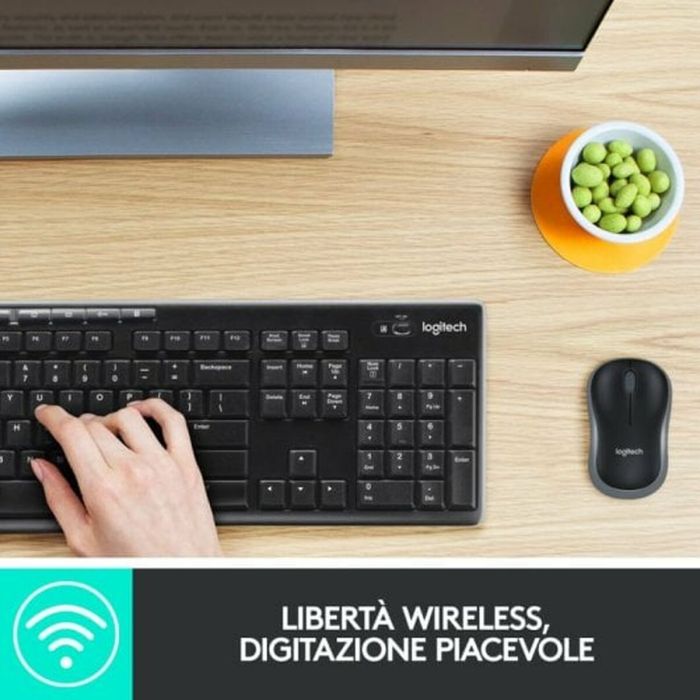 Teclado y Ratón Inalámbrico Logitech 920-004512 Negro Qwerty Italiano 10