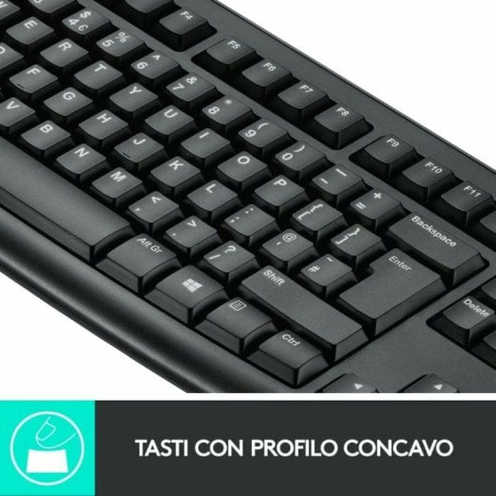 Teclado y Ratón Inalámbrico Logitech 920-004512 Negro Qwerty Italiano 6