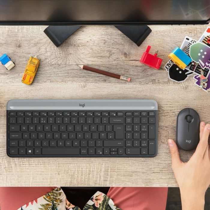 Teclado y Ratón Logitech MK470 Gris Grafito Qwerty US 8 Teclado y Ratón Logitech MK470 Gris Grafito Qwerty US 8