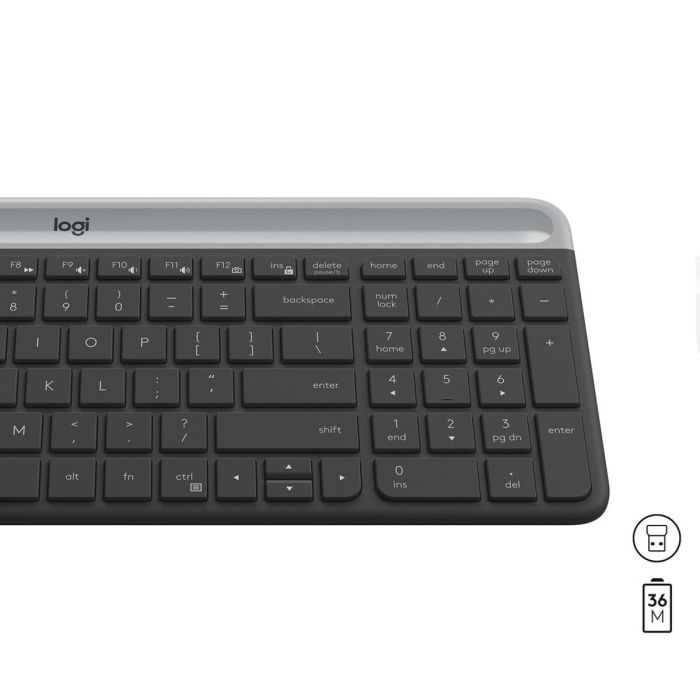 Teclado y Ratón Logitech MK470 Gris Grafito Qwerty US 4 Teclado y Ratón Logitech MK470 Gris Grafito Qwerty US 4