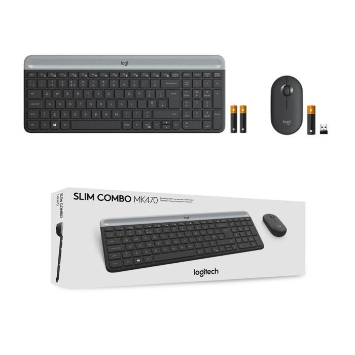 Teclado y Ratón Logitech MK470 Gris Grafito Qwerty US 1 Teclado y Ratón Logitech MK470 Gris Grafito Qwerty US 1