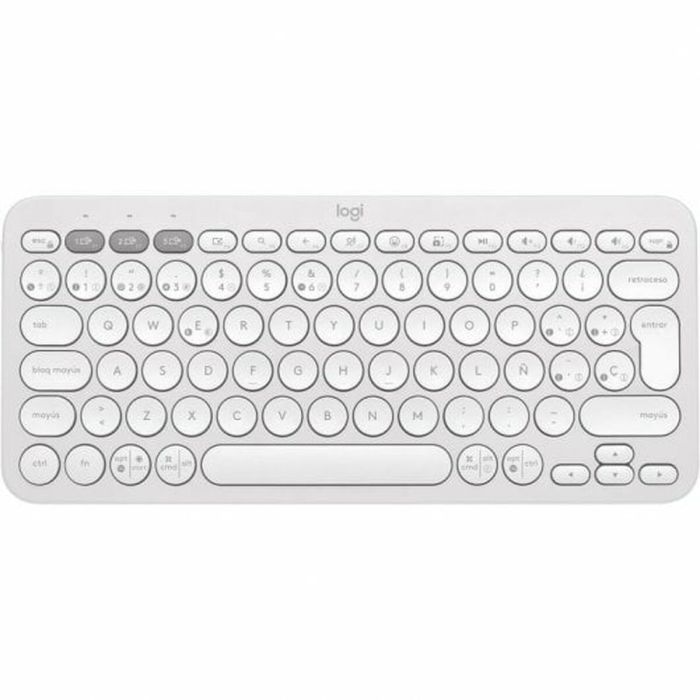 Teclado Inalámbrico Logitech Pebble Keys 2 K380s Qwerty Español Blanco