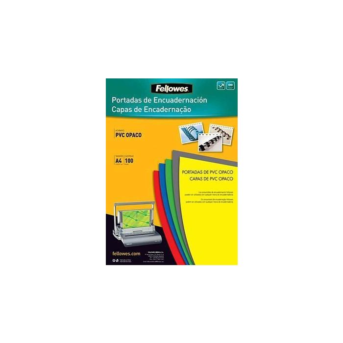 Fellowes Pack de 100 portadas pvc opaco negro a4 180 micras Fellowes Pack de 100 portadas pvc opaco negro a4 180 micras