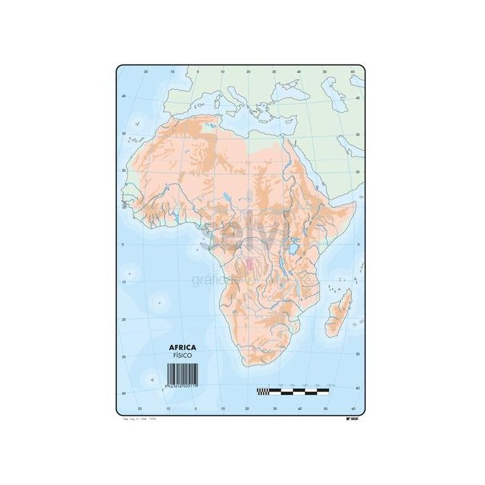 Selvi Mapa mudo físico de africa a4 -50u-