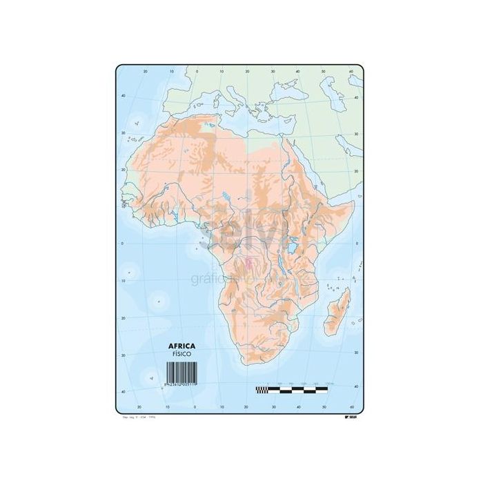 Selvi Mapa Mudo Físico De Africa A4 -50U-