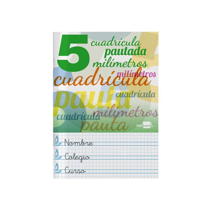 Libreta Liderpapel Pautaguia Tapa Cartoncillo 32 Hojas Din A5 70 gr Cuadriculado Pautado 5 mm 1