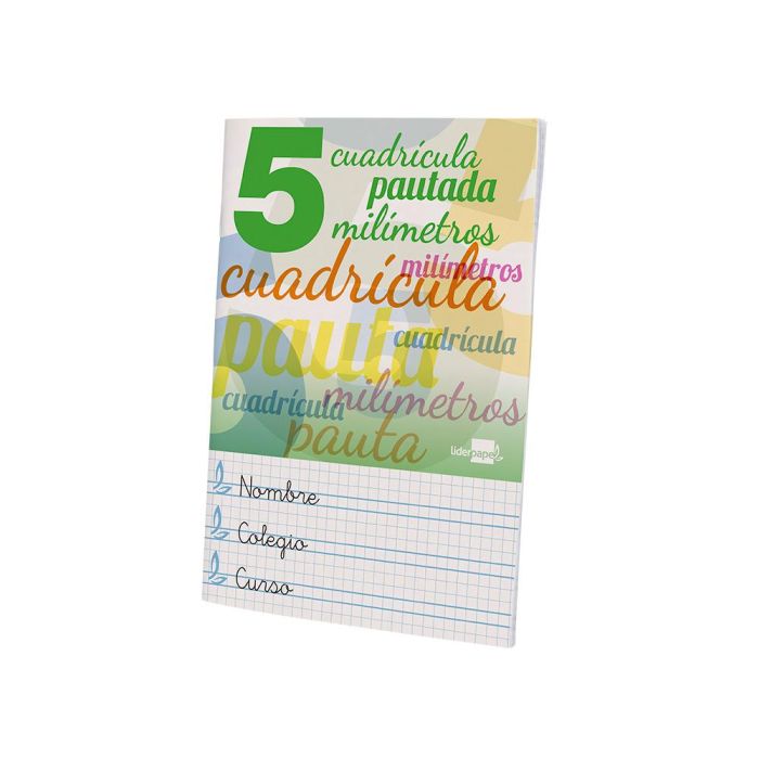 Libreta Liderpapel Pautaguia Tapa Cartoncillo 32 Hojas Din A5 70 gr Cuadriculado Pautado 5 mm 3