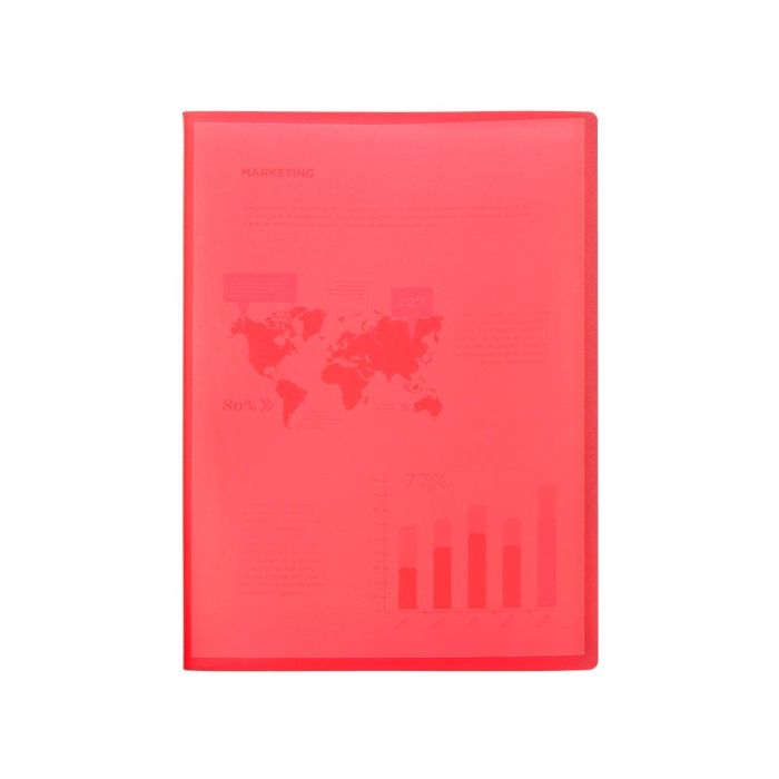 Carpeta Liderpapel Escaparate 47040 20 Fundas Polipropileno Din A4 Rojo Translucido 1