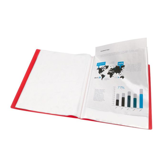 Carpeta Liderpapel Escaparate 47040 20 Fundas Polipropileno Din A4 Rojo Translucido 6