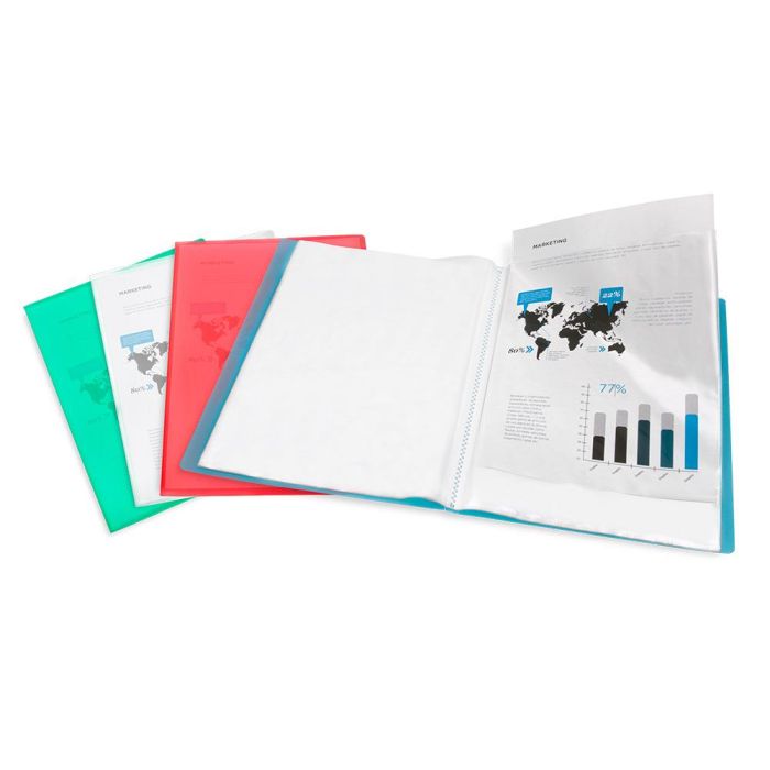 Carpeta Liderpapel Escaparate 47042 20 Fundas Polipropileno Din A4 Azul Translucido 4