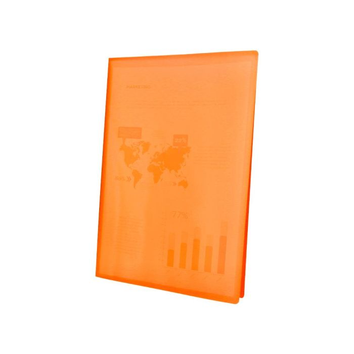 Carpeta Liderpapel Escaparate 47041 20 Fundas Polipropileno Traslucida Din A4 Naranja Frosty 1