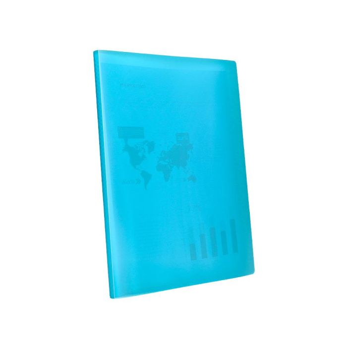 Carpeta Liderpapel Escaparate 47052 40 Fundas Polipropileno Din A4 Azul Translucido 1