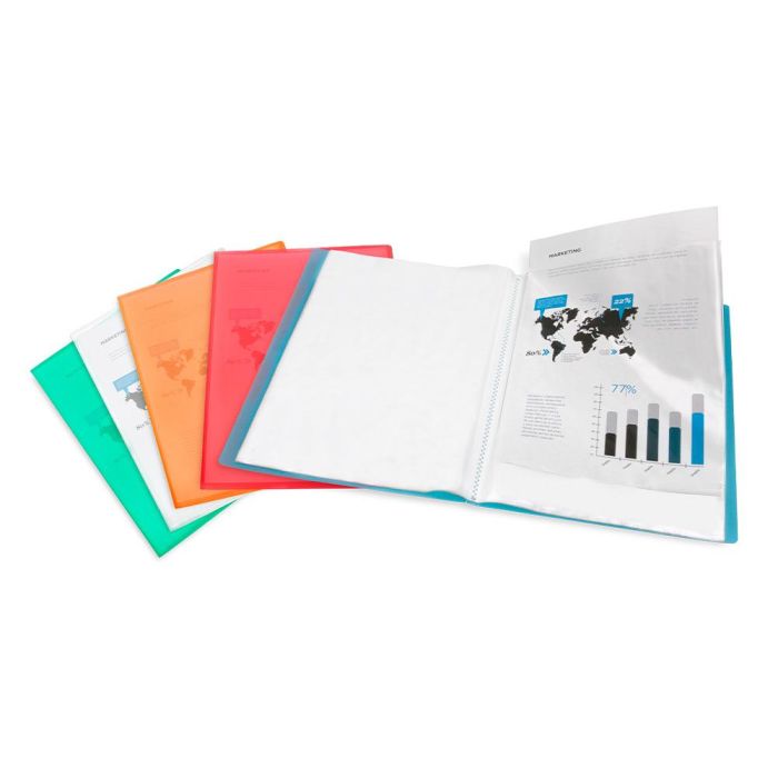 Carpeta Liderpapel Escaparate 47051 40 Fundas Polipropileno Traslucida Din A4 Naranja Frosty 4