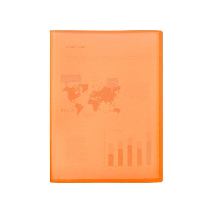 Carpeta Liderpapel Escaparate 47051 40 Fundas Polipropileno Traslucida Din A4 Naranja Frosty 1