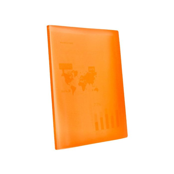 Carpeta Liderpapel Escaparate 47051 40 Fundas Polipropileno Traslucida Din A4 Naranja Frosty 4