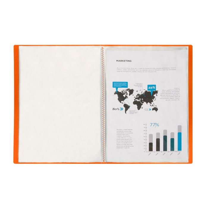 Carpeta Liderpapel Escaparate 47051 40 Fundas Polipropileno Traslucida Din A4 Naranja Frosty 5