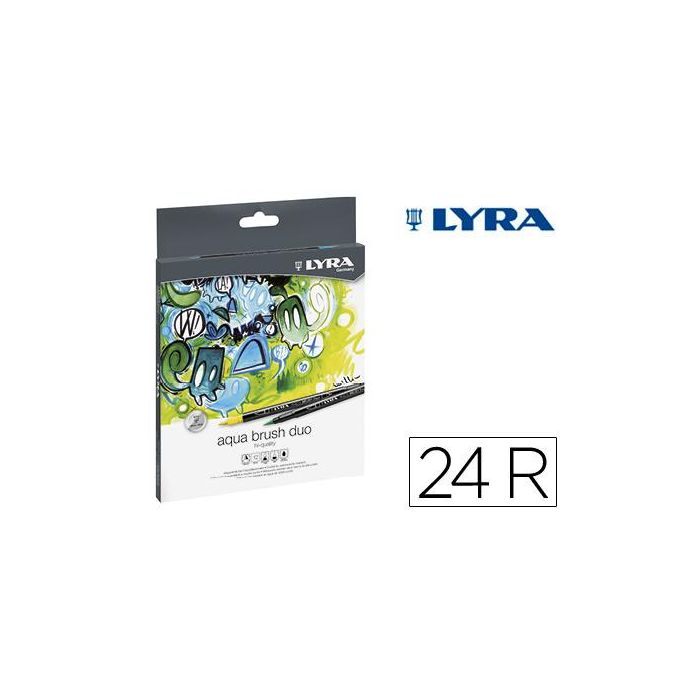 Rotulador Lyra Aqua Brush Duo Caja De 24 Colores