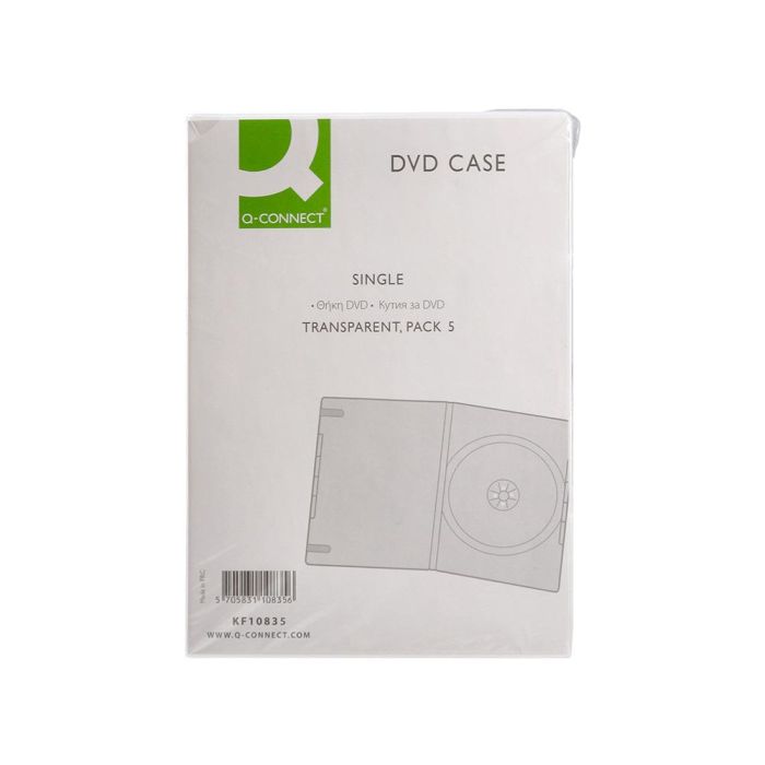 Caja Dvd Q-Connect Transparente Pack De 5 Unidades 7