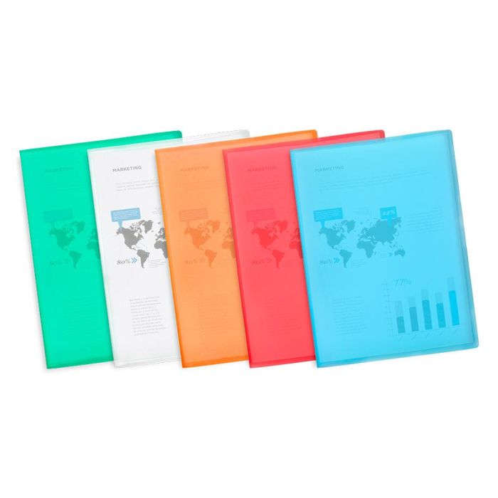 Carpeta Liderpapel Escaparate 47481 10 Fundas Polipropileno Traslucida Din A4 Naranja Frosty 8