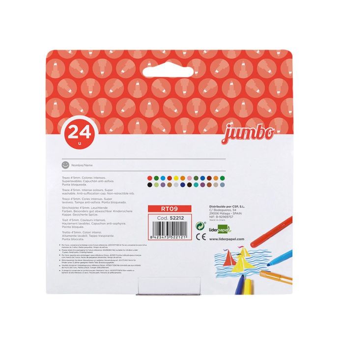 Rotulador Liderpapel Jumbo Caja De 24 Unidades Colores Surtidos 1