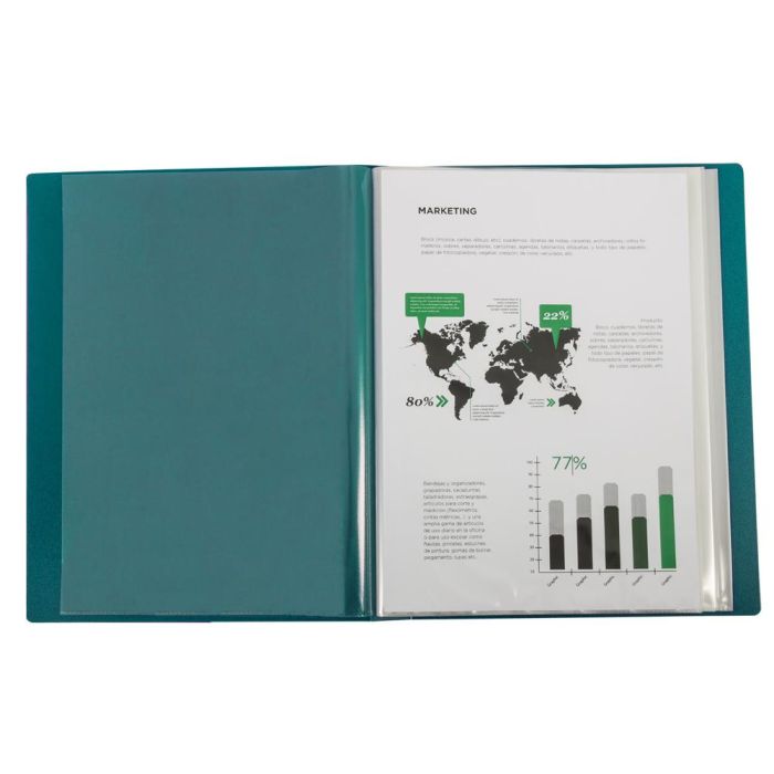 Carpeta Liderpapel Personaliza 31763 80 Fundas Polipropileno Din A4 Verde Lomo Personalizable 1