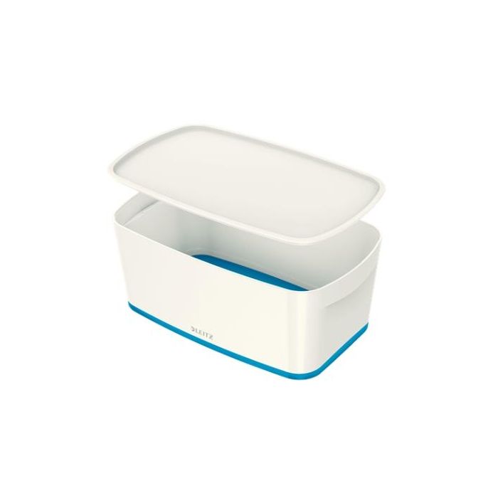 Leitz Caja almacenamiento mybox wow pequeña c/tapa 318x128x191mm azul/blanco