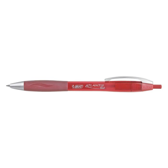 Boligrafo Bic Atlantis Rojo Retractil Tinta Gel Punta 1 mm 12 unidades 2