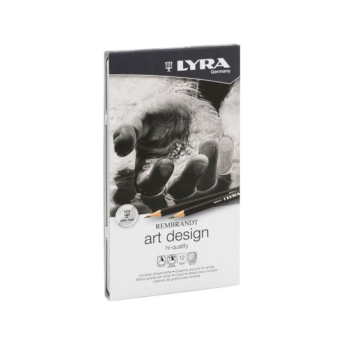 Lapices De Grafito Lyra Rembrand Art Design Caja De 12 graduaciones 6B-5B-4B-3B 2B-B-Hb-F-H-2H-3H-4H 1